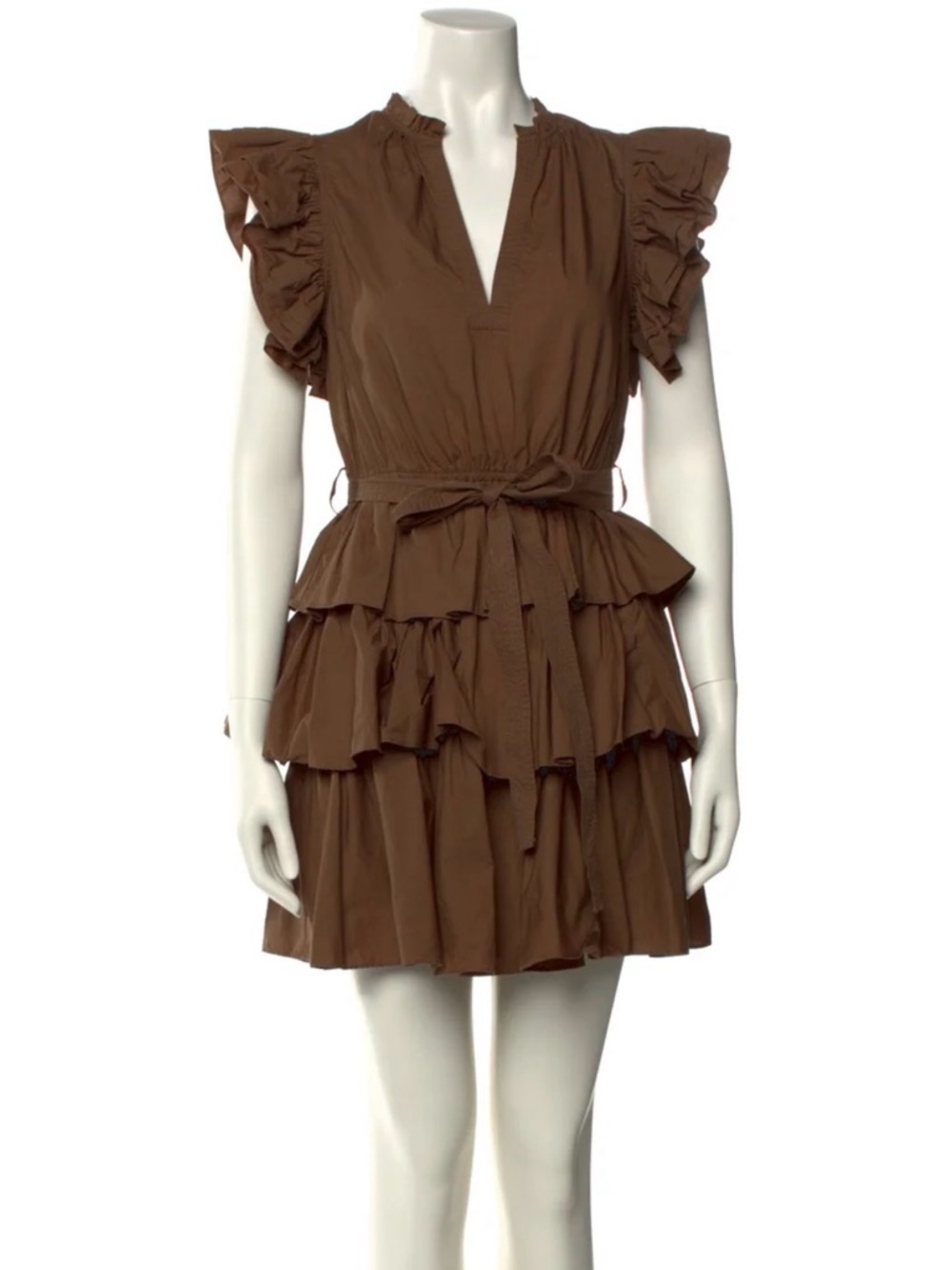 Ulla Johnson Brown Ruffled Tiered Mini Dress - Women